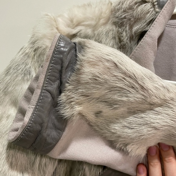 Helmut Lang Grey Rabbit/Leather Reversible Jacket - Picture 7 of 16